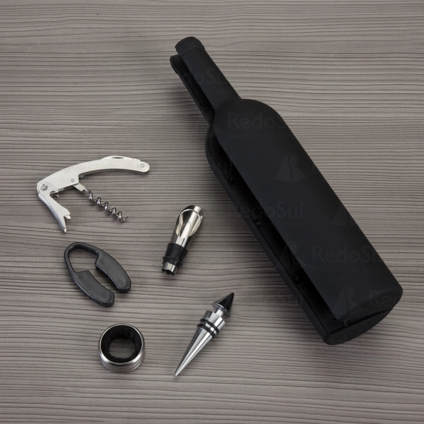 Kit Vinho Personalizado Formato Garrafa com 5 Peças